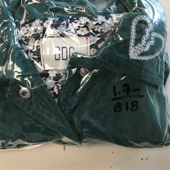 BDG Delia Corduroy Embroidered Varsity Jacket SZ XS Green - Picture 12 of 12